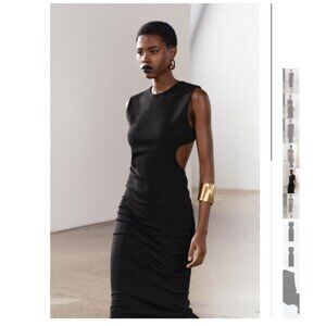 Zara Black Cut Out Midi Dress